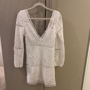 Ivory Lace Long Sleeve Dress or Coverup